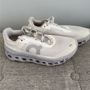 On Running Cloudmonster 1 Cloud Sneakers in White and Gray